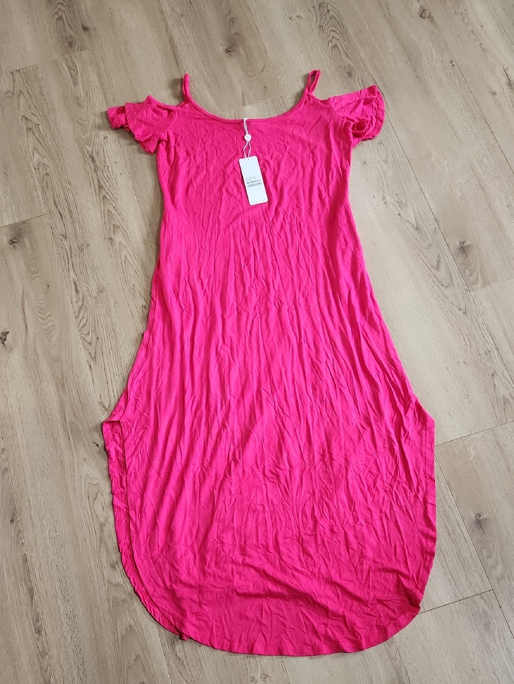 NWT White Mark Fuchsia Cold-Shoulder Maxi Dress